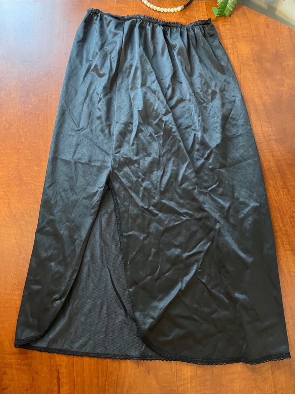 Black Half Slip Slit Underskirt Skirt